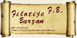 Filotije Burzan vizit kartica